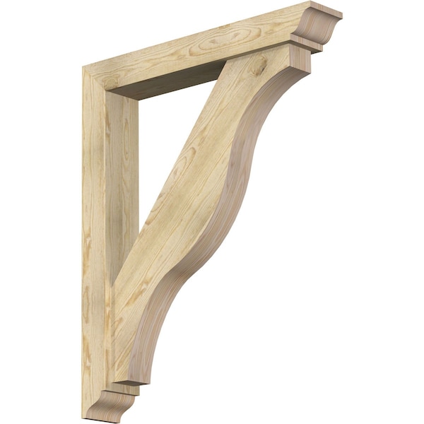 Ekena Millwork Funston Traditional Rough Sawn Bracket w/ Offset Brace, Douglas Fir, 6"W x 36"D x 44"H BKT0604X36X44FST01RDF - main